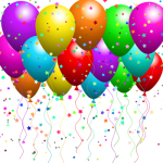 Clipart Illustration of a Bunch Of Floating Party Balloons With